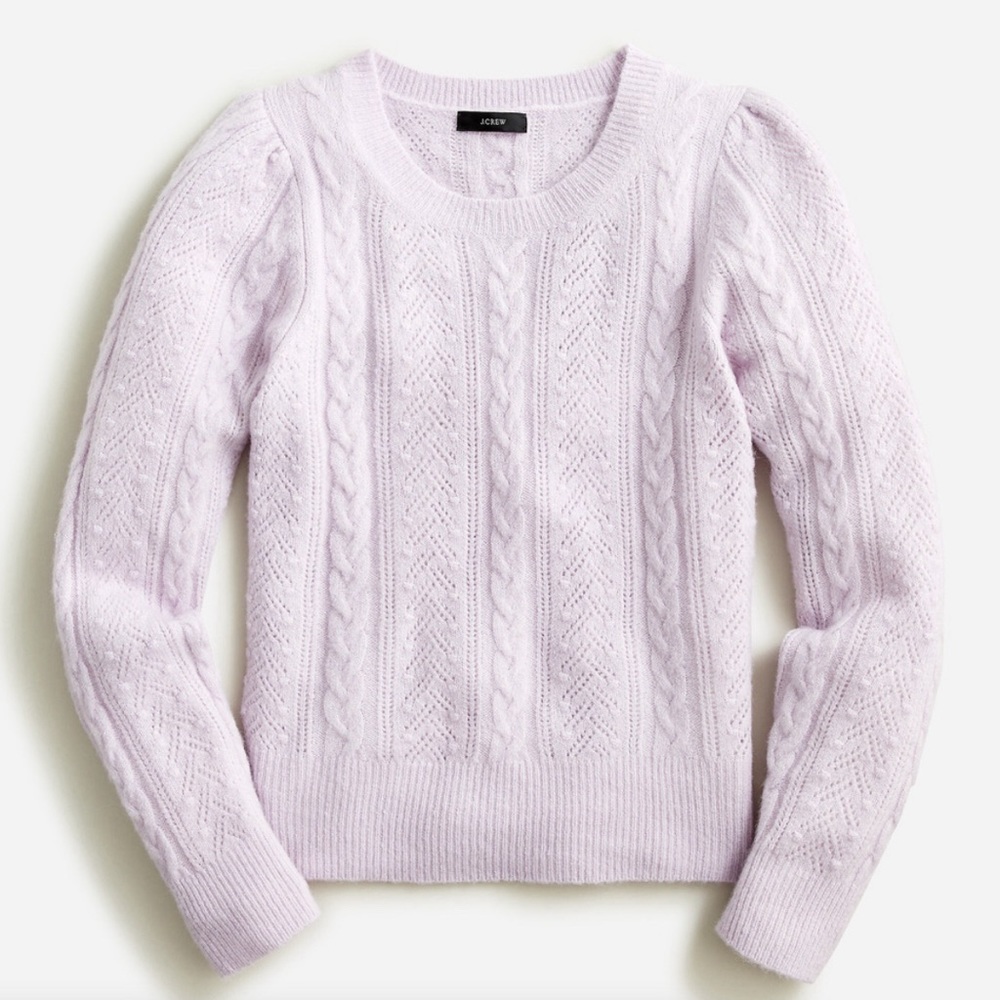 J. Crew Lilac Cable Knit Sweater